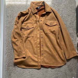 Men's Casual Button-Up suede shirt- Tan